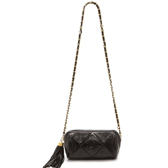 rare ❤️Chanel leather vintage barrel bag tassel - Picture 3 of 8